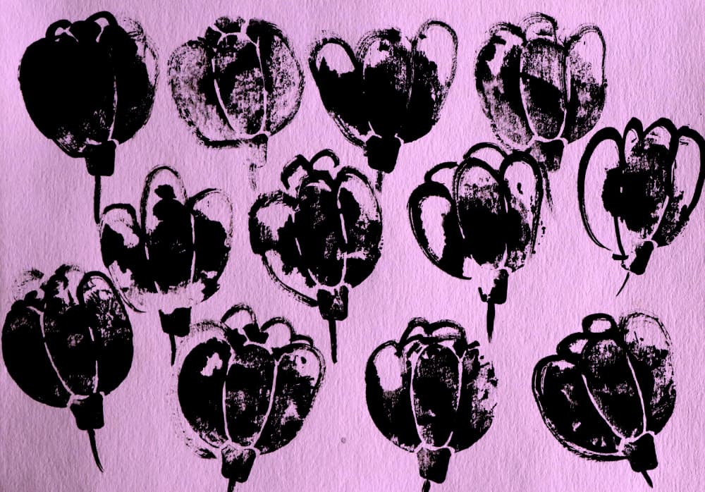 Black Floral Pattern by Santhosh ch — canvas wall art