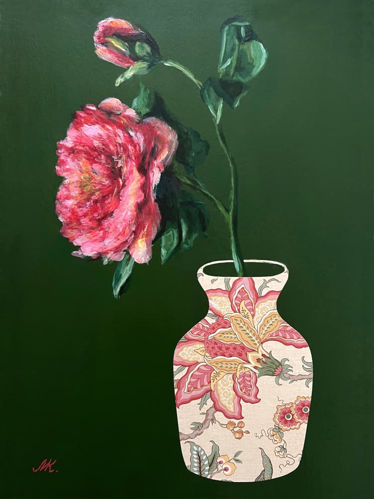 Vibrant Pink Floral Vase by Marina Kozyr — canvas wall art
