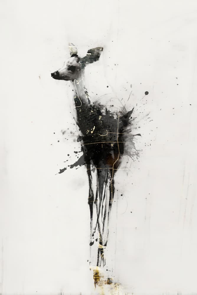 Golden Spirit Deer by Rafal Kulik — canvas wall art