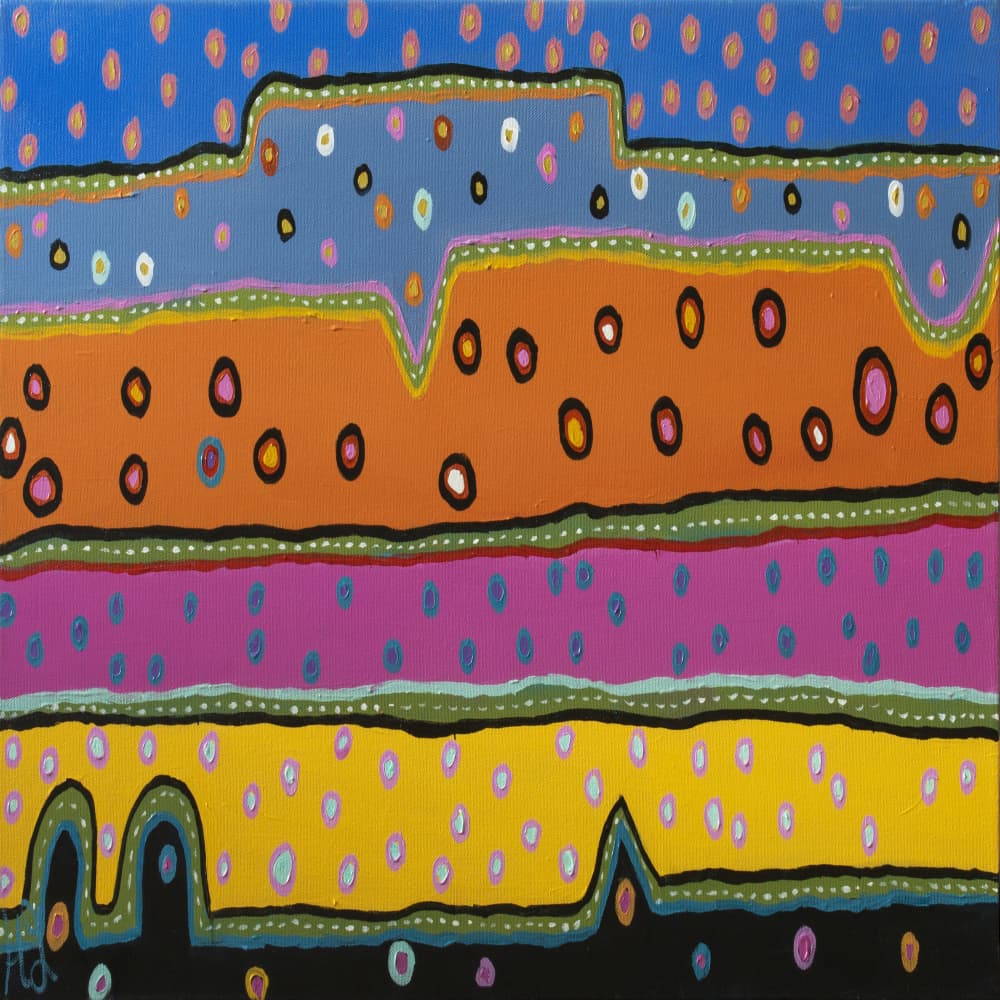 Colorful Layered Landscape by Helen Joynson — canvas wall art