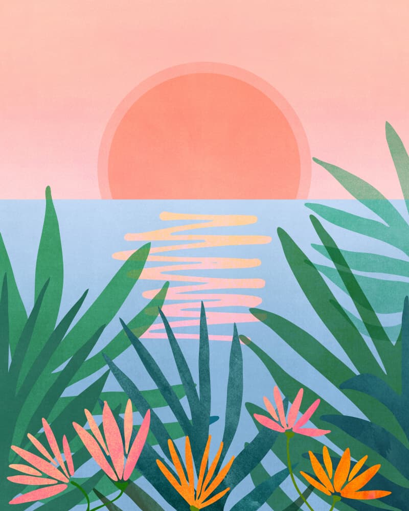 Peaceful Pink Sunset by Kristian Gallagher — canvas wall art