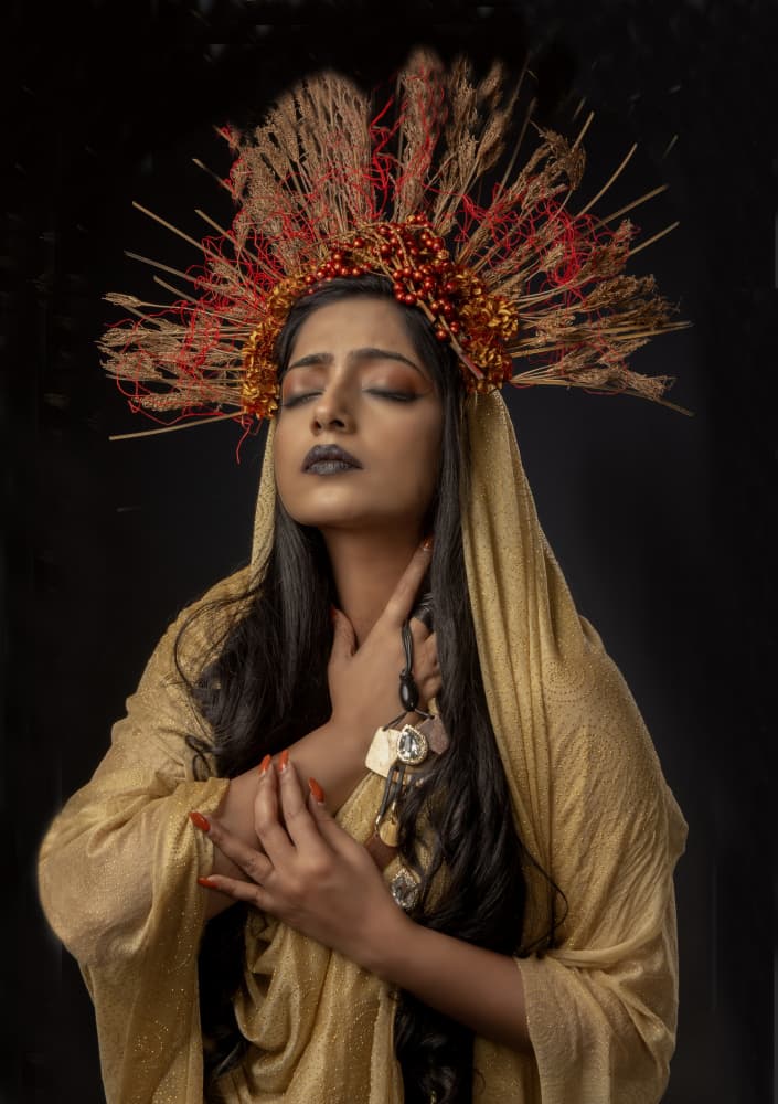 Ethereal Golden Goddess by DEBASISH CHATTOPADHYAY — canvas wall art