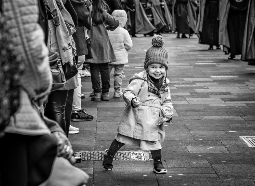 Happy Child Street Scene by Montserrat Alviani — canvas wall art