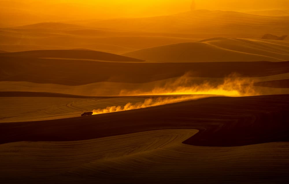 Golden Hour Dust Trail by Joanna W — canvas wall art