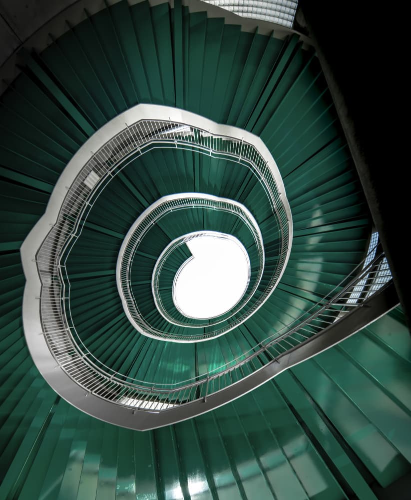 Hypnotic Green Spiral by Tomoshi Hara — canvas wall art