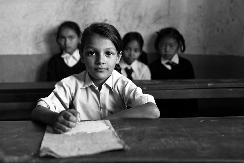 Focused School Girl by Hesham Alhumaid — canvas wall art