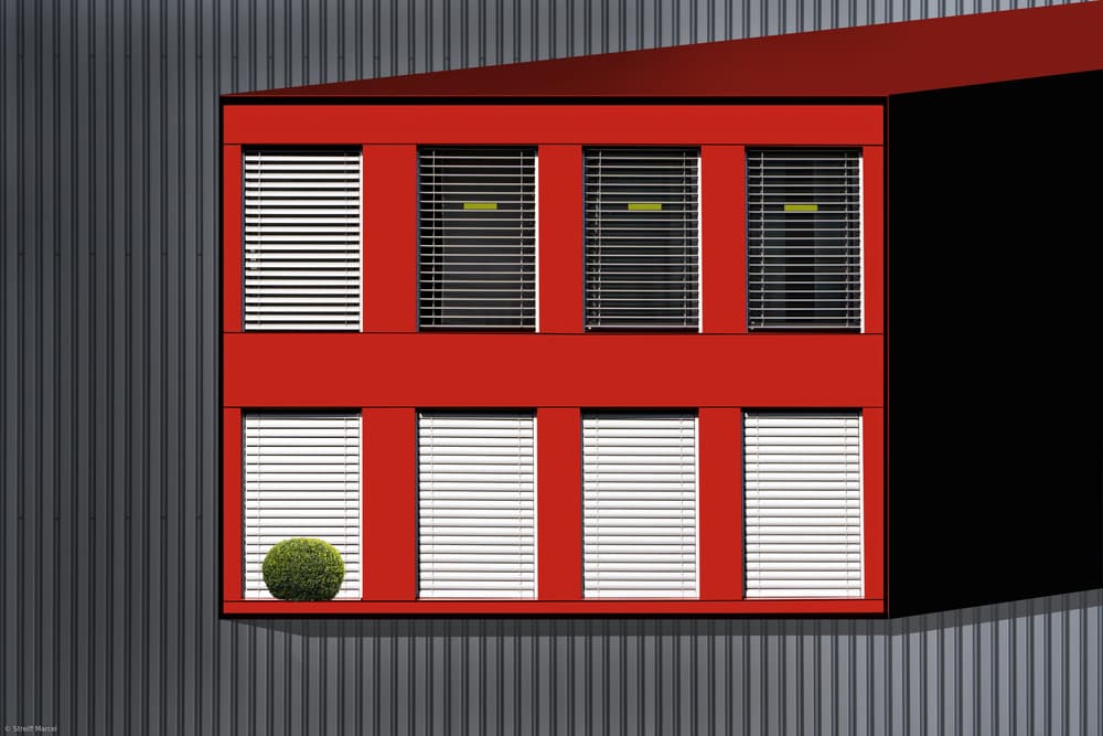 Geometric Red Facade by Streiff Marcel — canvas wall art