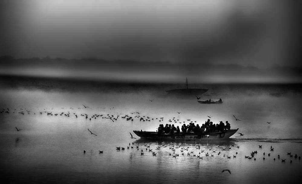Morning in Varanasi by Giovanni Cavalli — canvas wall art