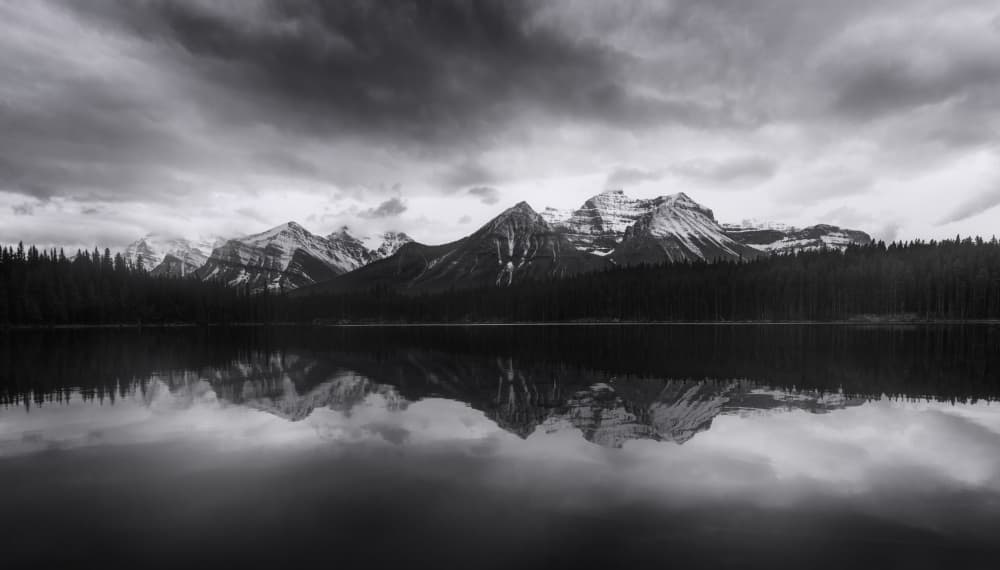 Majestic Mountain Lake Reflection by joanaduenas — canvas wall art