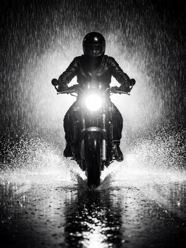 Night Ride In Rain by Andreas Magnusson — canvas wall art
