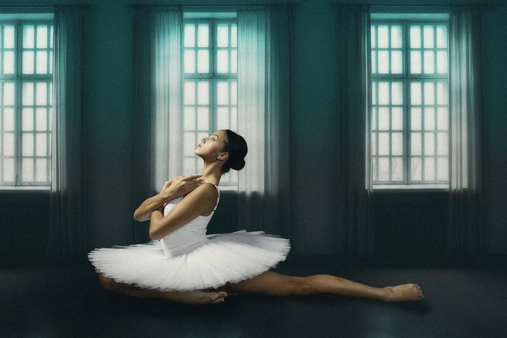 Graceful Ballet Pose by Ionel Onofras — canvas wall art