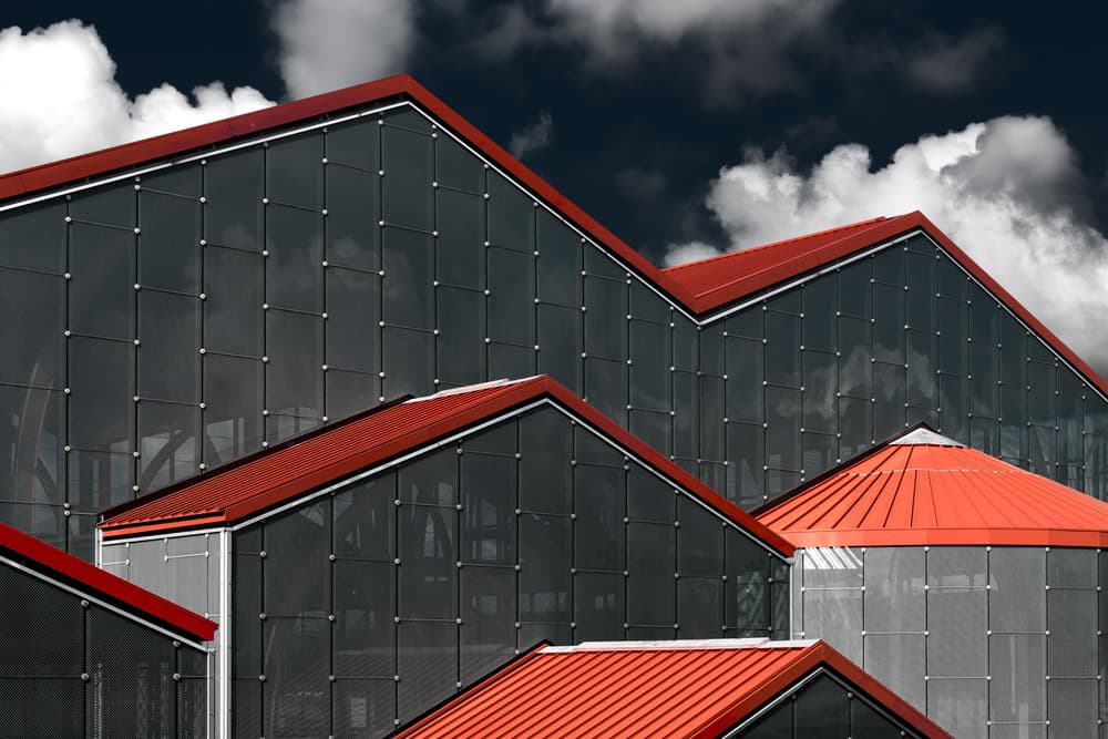 Angular Red Roof Architecture by Michiel Hageman — canvas wall art