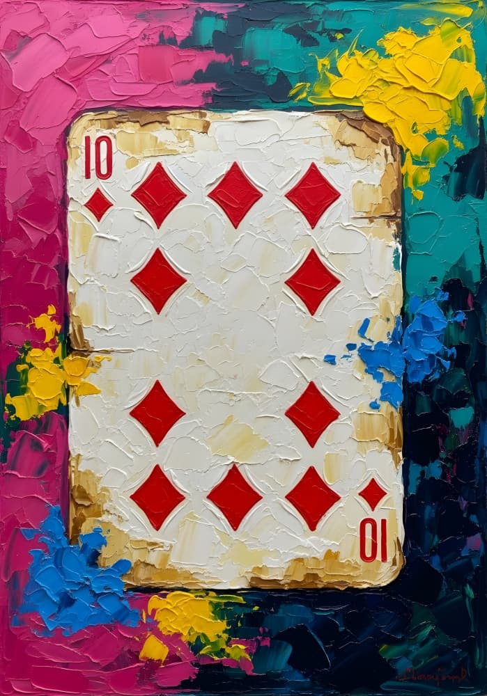 Vibrant Ten of Diamonds by HUGO — canvas wall art