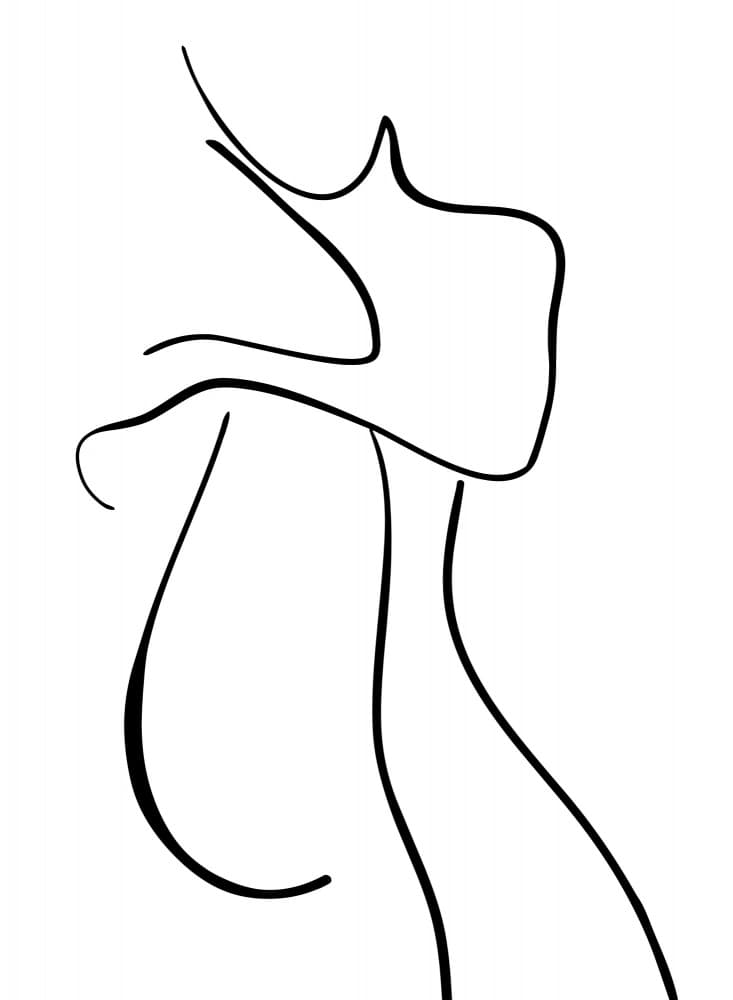 Minimalist Female Form by Rosana Laiz Blursbyai — canvas wall art