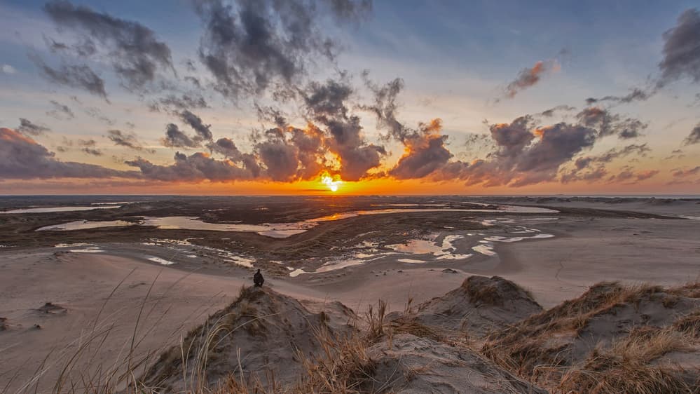 Solitary Sunset Dunes by Leif Løndal — canvas wall art