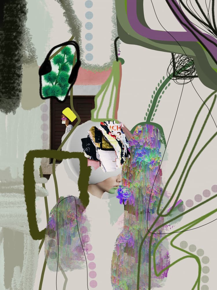 Surreal Plant Face by Pelin Atilla — canvas wall art