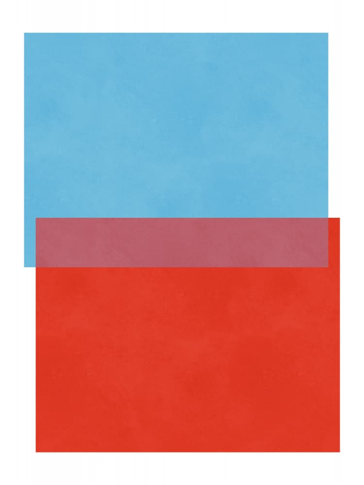 Geometric Blue Red Layers by Vitor Costa — canvas wall art