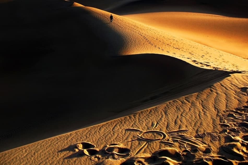 Golden Dunes Walk by Jure Kravanja — canvas wall art