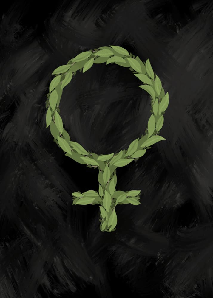 Green Feminine Symbol by EMELIEmaria — canvas wall art
