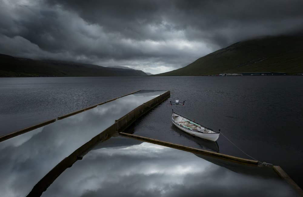 Moody Fjord Reflection by Larry Deng APA — canvas wall art