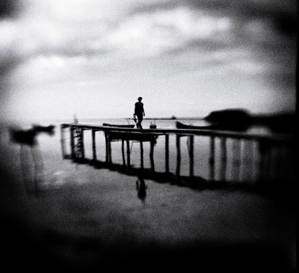 Solitary Pier Walk by Bogdan Bouşcă — canvas wall art
