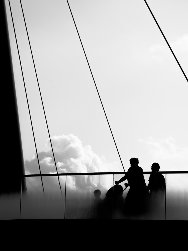 Urban Bridge Silhouettes by Marius Surleac — canvas wall art