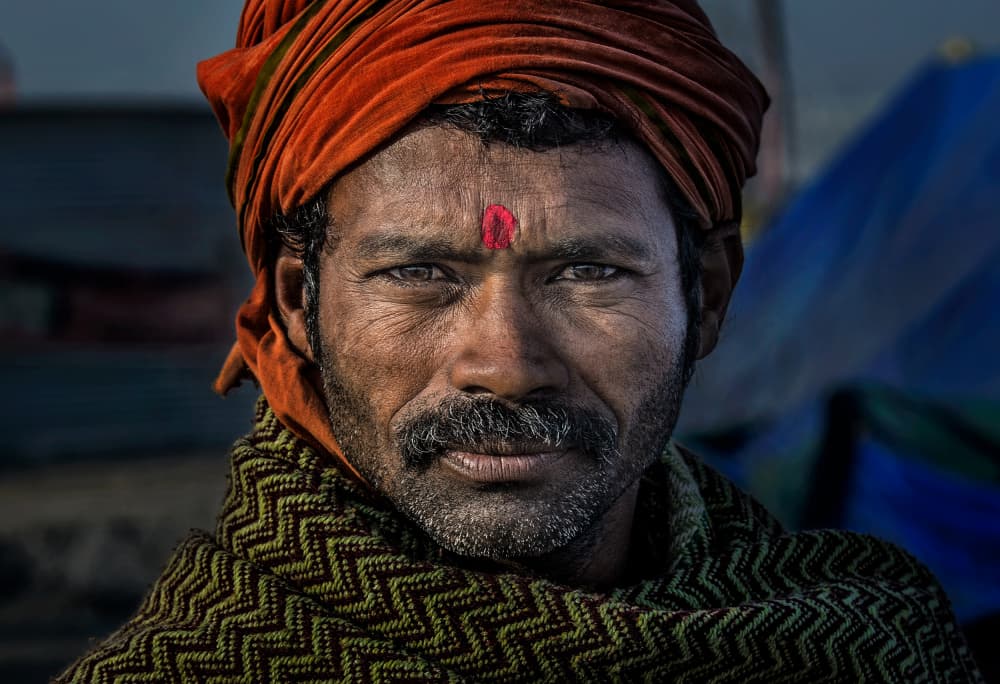 Indian Man Turban Gaze by Joxe Inazio Kuesta Garmendia — canvas wall art