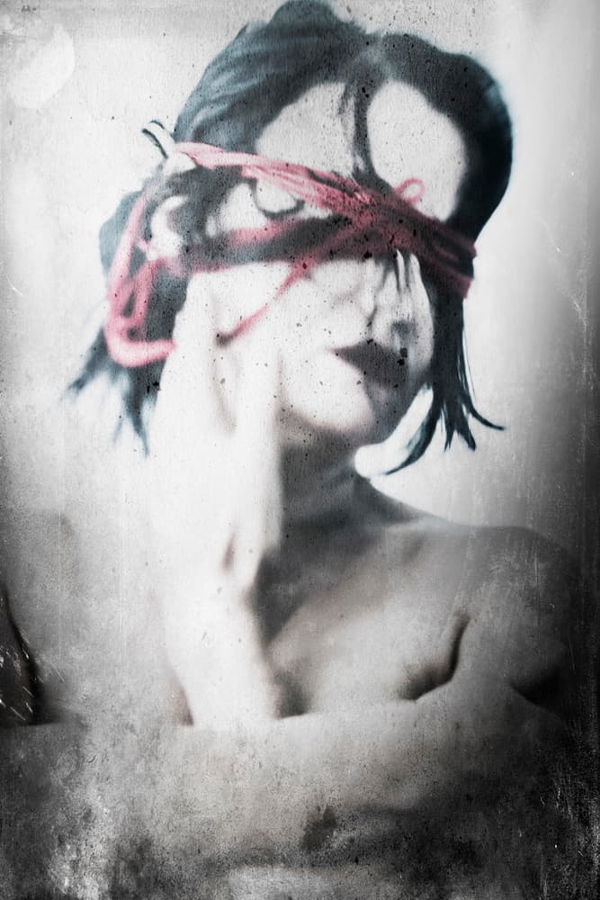 Mysterious Red Blindfold by Bogdan Bouşcă — canvas wall art