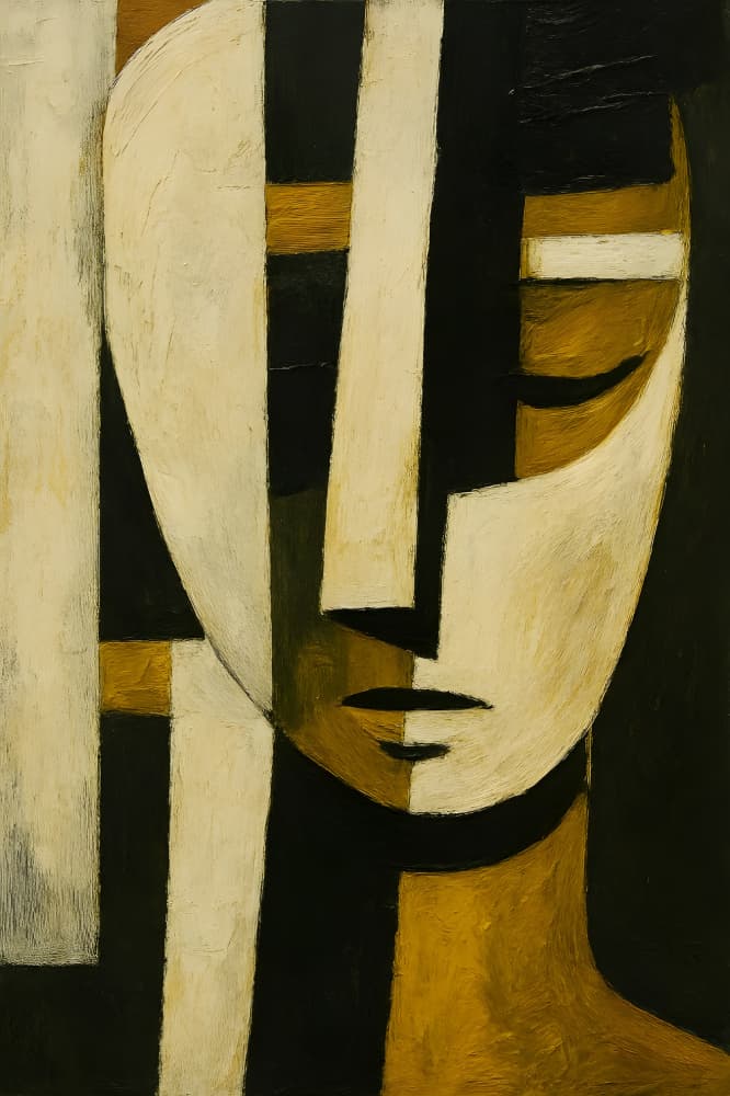 Elegant Abstract Portrait by HUGO — canvas wall art