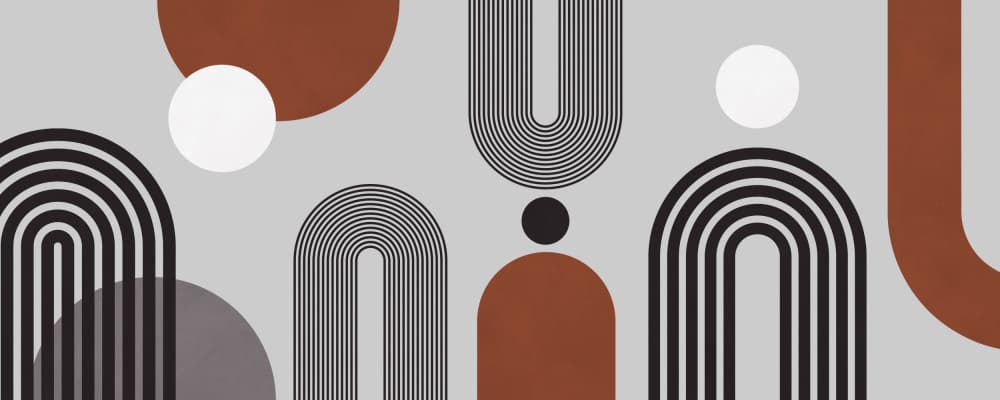Abstract Terracotta Arches by Vitor Costa — canvas wall art