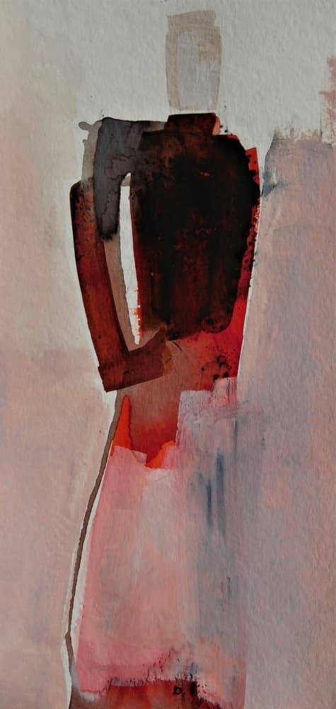 Expressive Red Figure by Doris Schmitz — canvas wall art