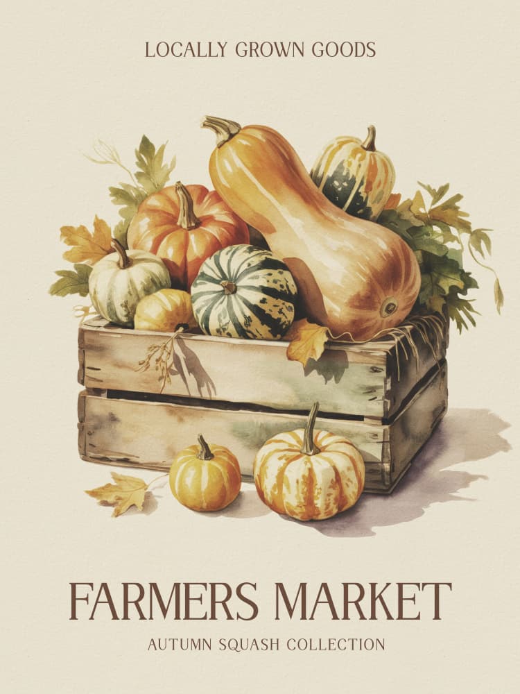 Farmers Market Squashes by Andreas Magnusson — canvas wall art