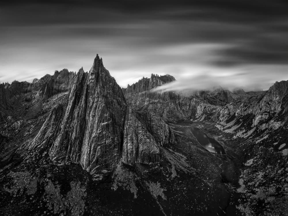 Monochrome Mountain Majesty by Irene Wu — canvas wall art
