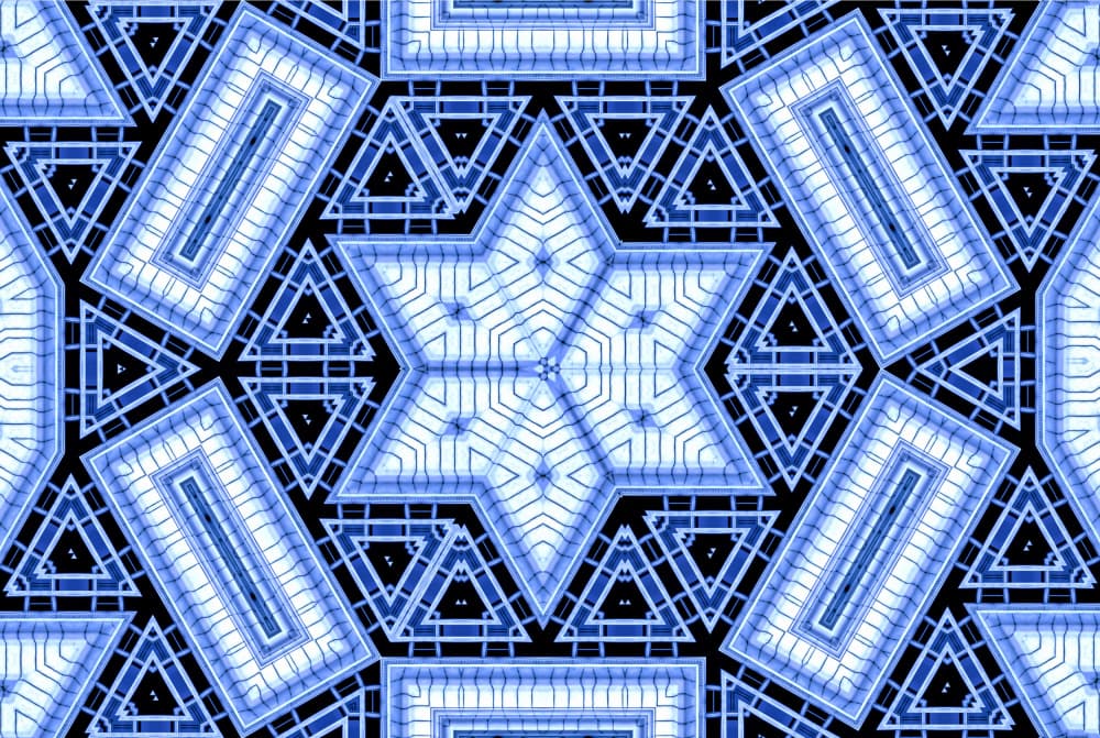 Intricate Blue Star Pattern by Miro Susta — canvas wall art