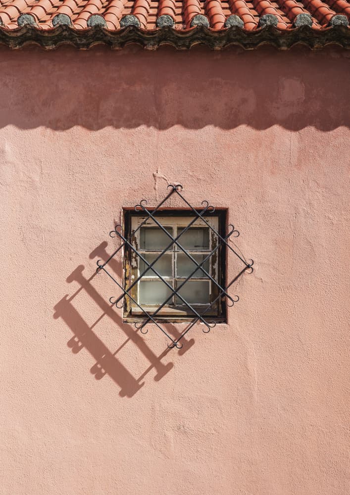 Rustic Pink Wall With A Vintage Window by Shot by Clint — canvas wall art