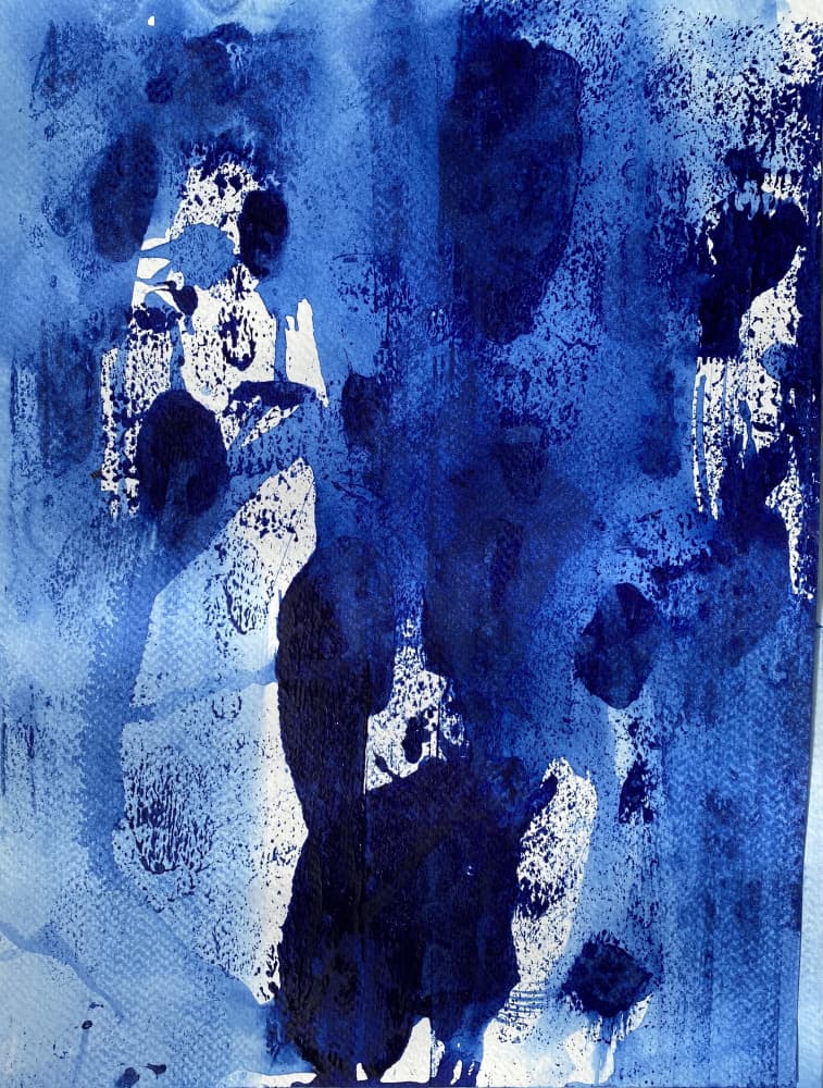 Deep Blue Abstract by Deb Chaney — canvas wall art
