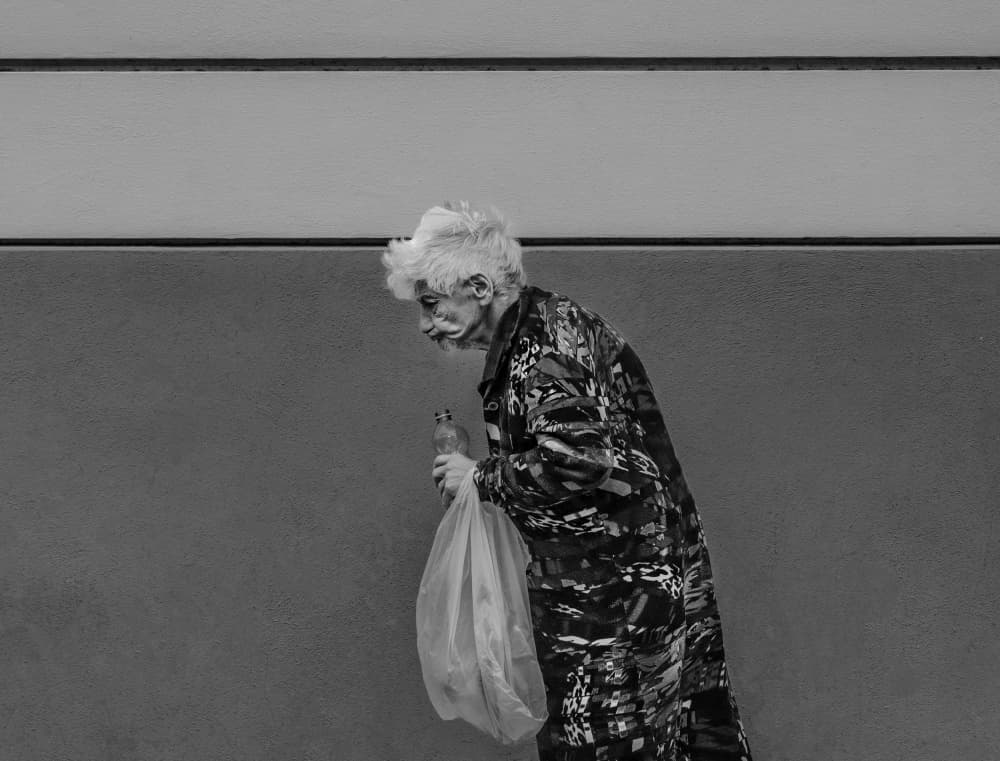Old Man Pensive Walk by Ömer Ates Kızıltug — canvas wall art