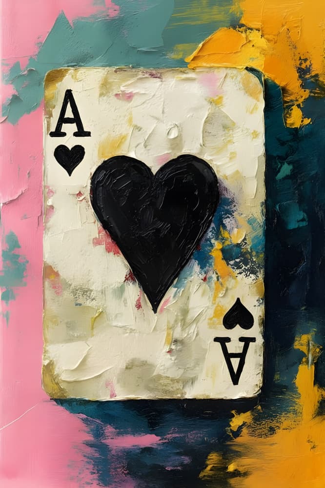 Textured Ace of Hearts by HUGO — canvas wall art