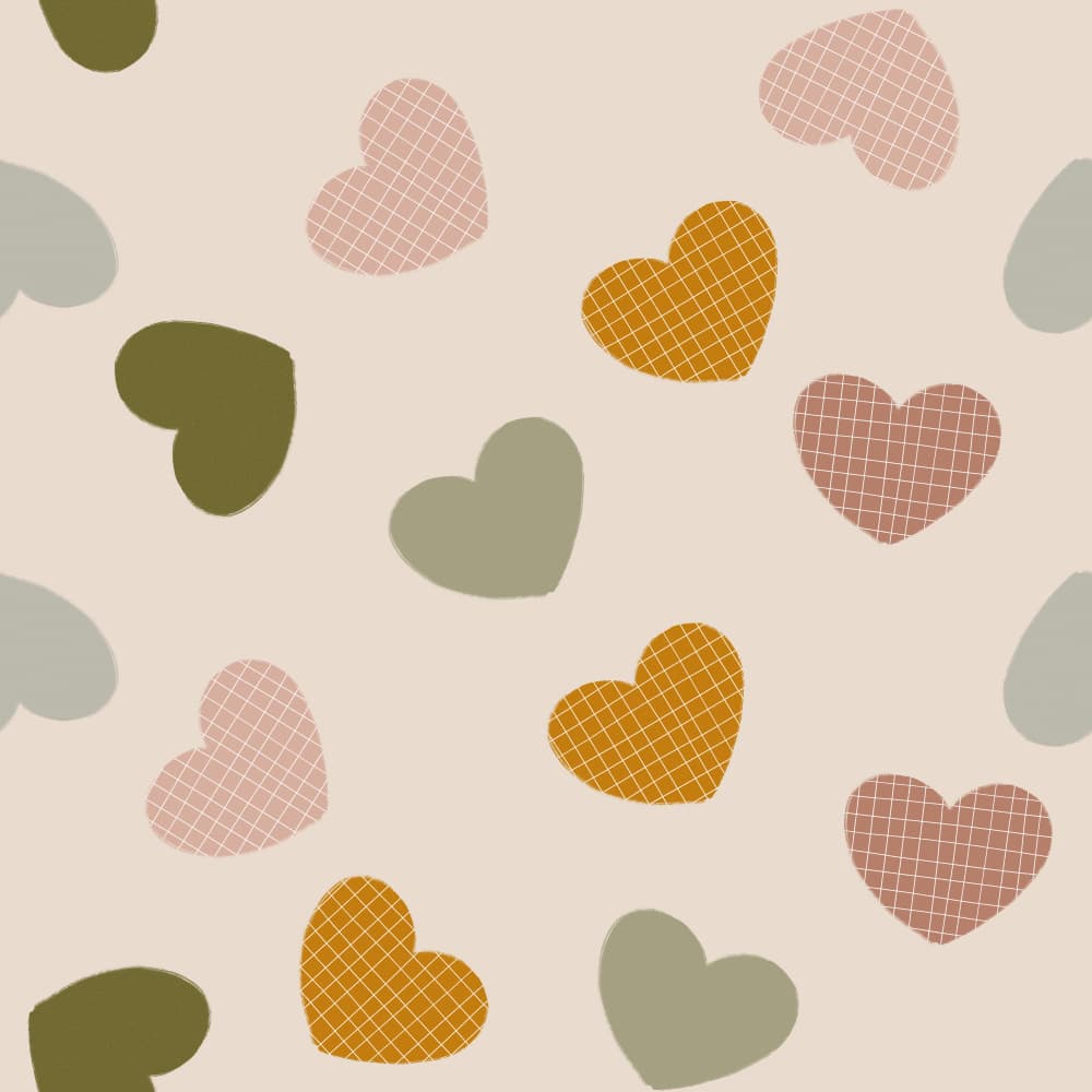 Soft Earthy Heart Pattern by Menina Lisboa — canvas wall art
