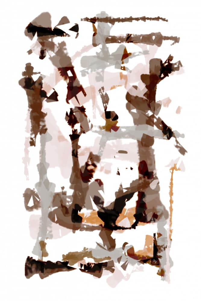 Brown Abstract Strokes by Martina — canvas wall art