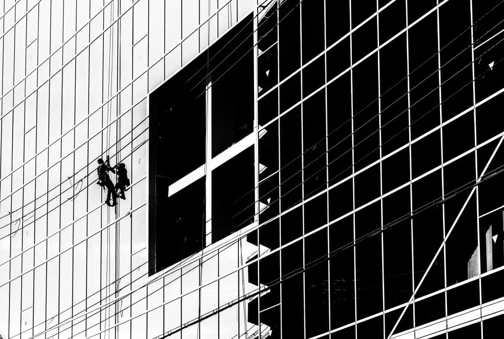 Window Cleaners Silhouettes by Haruyo Sakamoto — canvas wall art