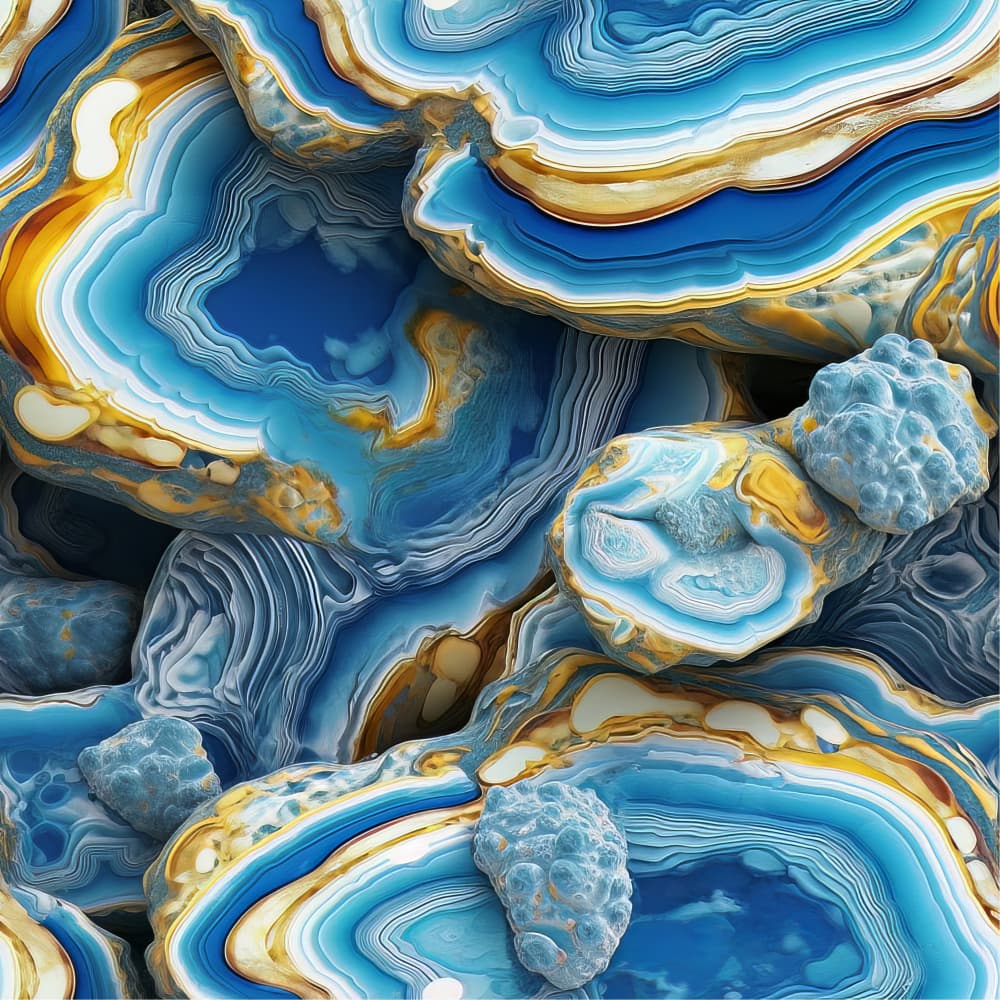 Deep Blue Agate Flow by Bilge Paksoylu — canvas wall art