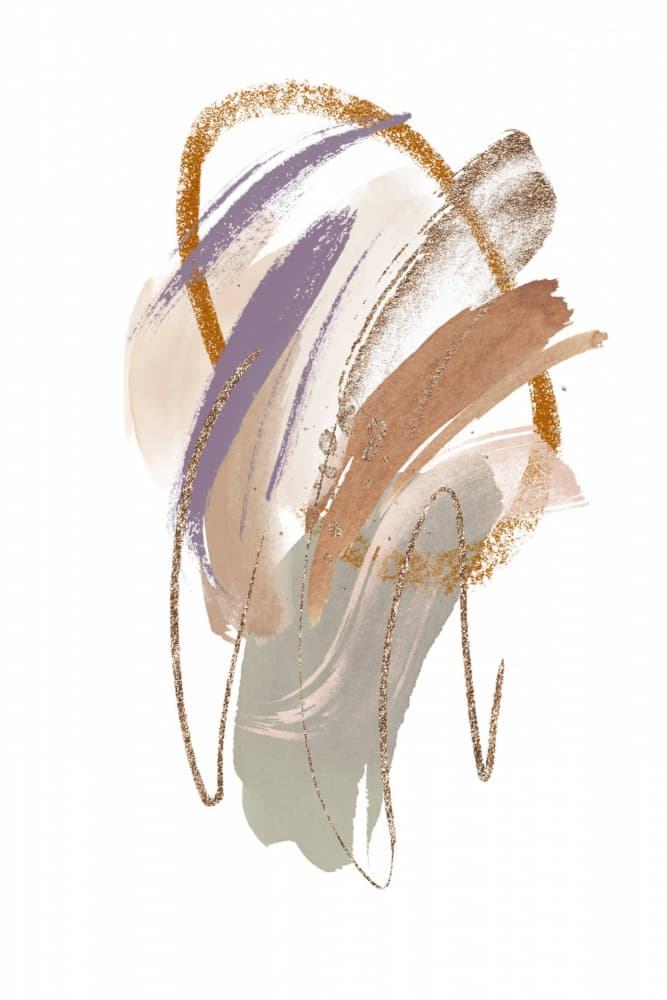 Muted Gold Abstract Strokes by Sally Ann Moss — canvas wall art