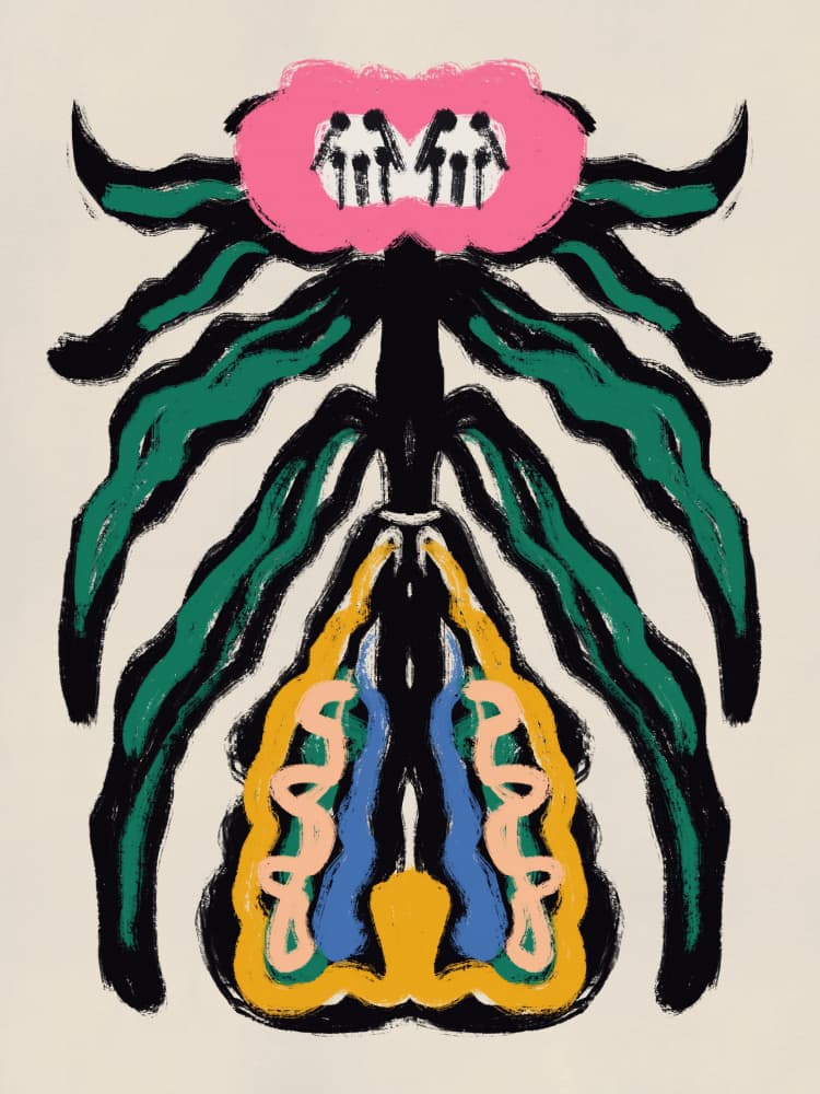 Abstract Botanical Figures by Little Dean — canvas wall art