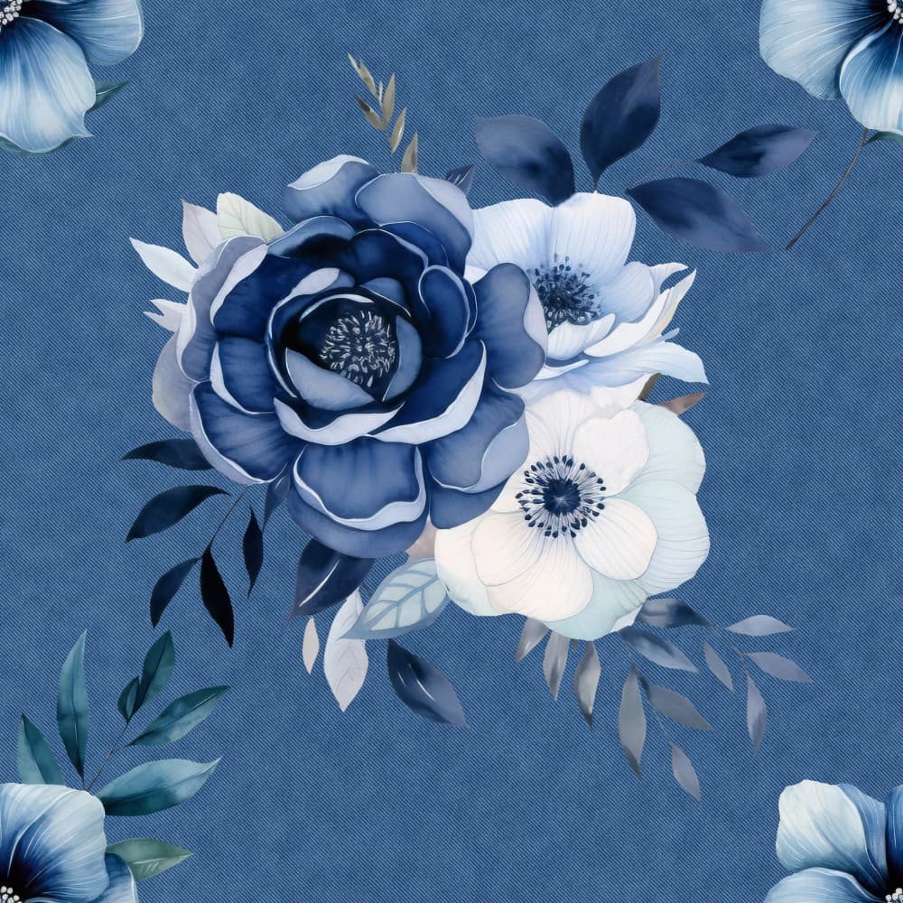 Elegant Blue Blooms by Bilge Paksoylu — canvas wall art