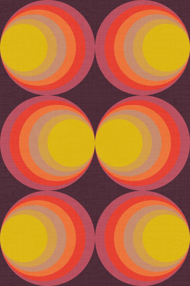 Concentric Retro Circles by Alexandra Weise — canvas wall art