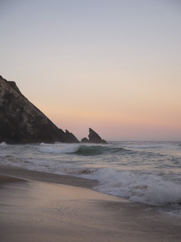 Coastal Sunset Waves by Christa Stroo — canvas wall art