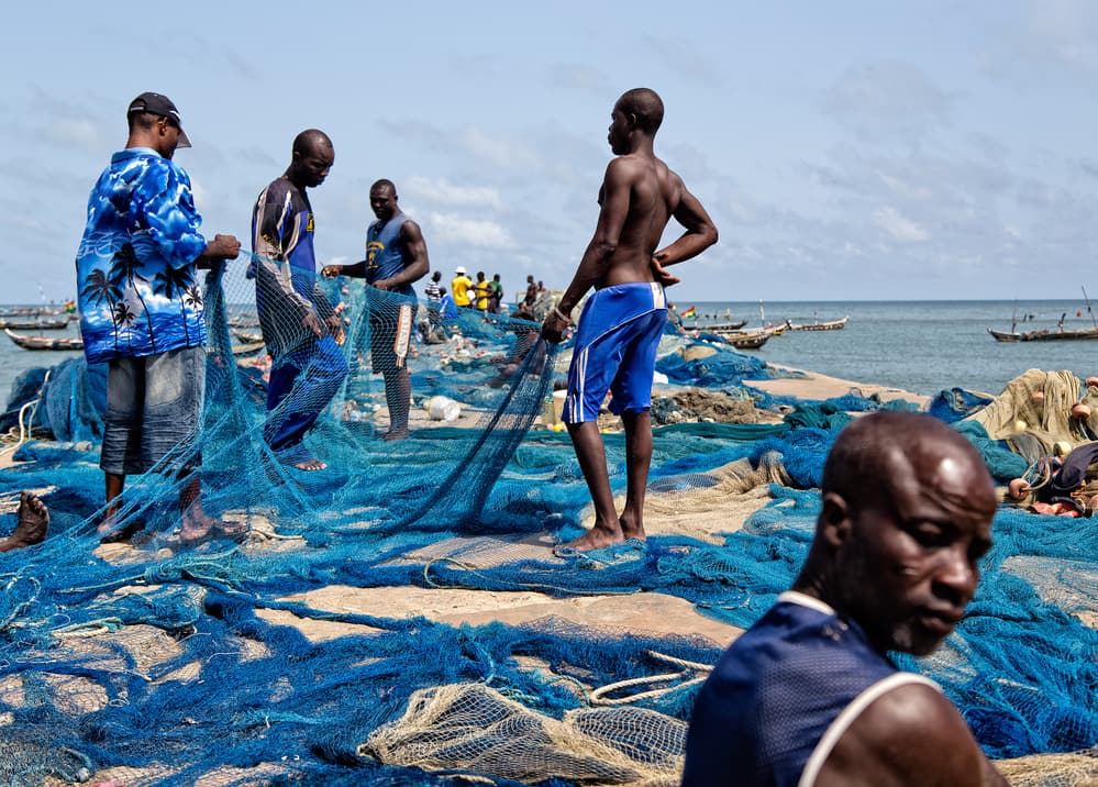 African Fishermen At Work by Lorenzo Grifantini — canvas wall art