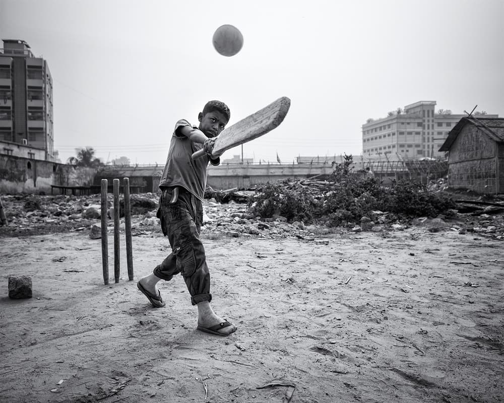 Street Cricket Batter by Marcel Rebro — canvas wall art