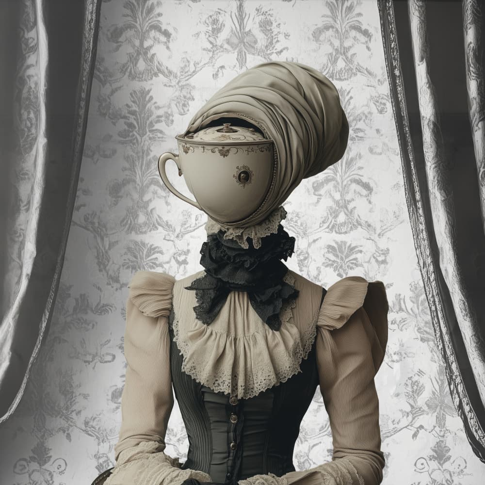 Whimsical Teacup Portrait by Sue Skellern — canvas wall art